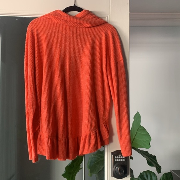 Anthropologie Maeve Cowl neck Sweater Ruffles Soft Oversized Medium Large - Picture 5 of 8